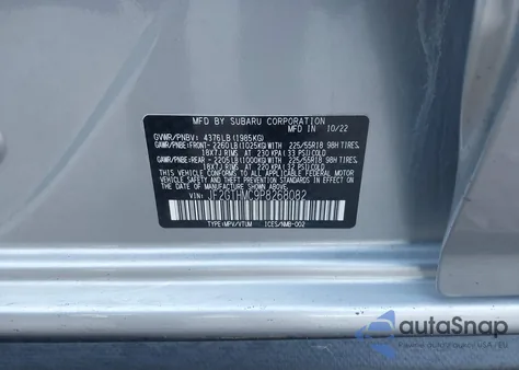 2023 Subaru Crosstrek Limited z USA, uszkodzony, nr VIN JF2GTHMC9P8268082